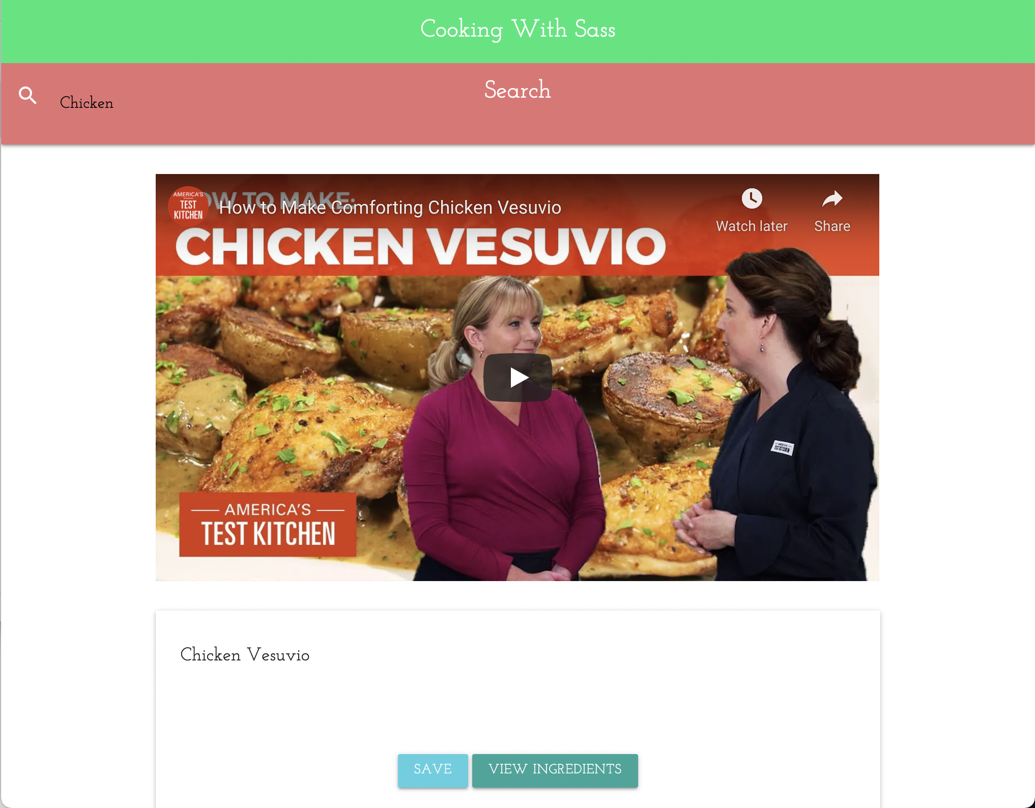 Cooking with Sass Project