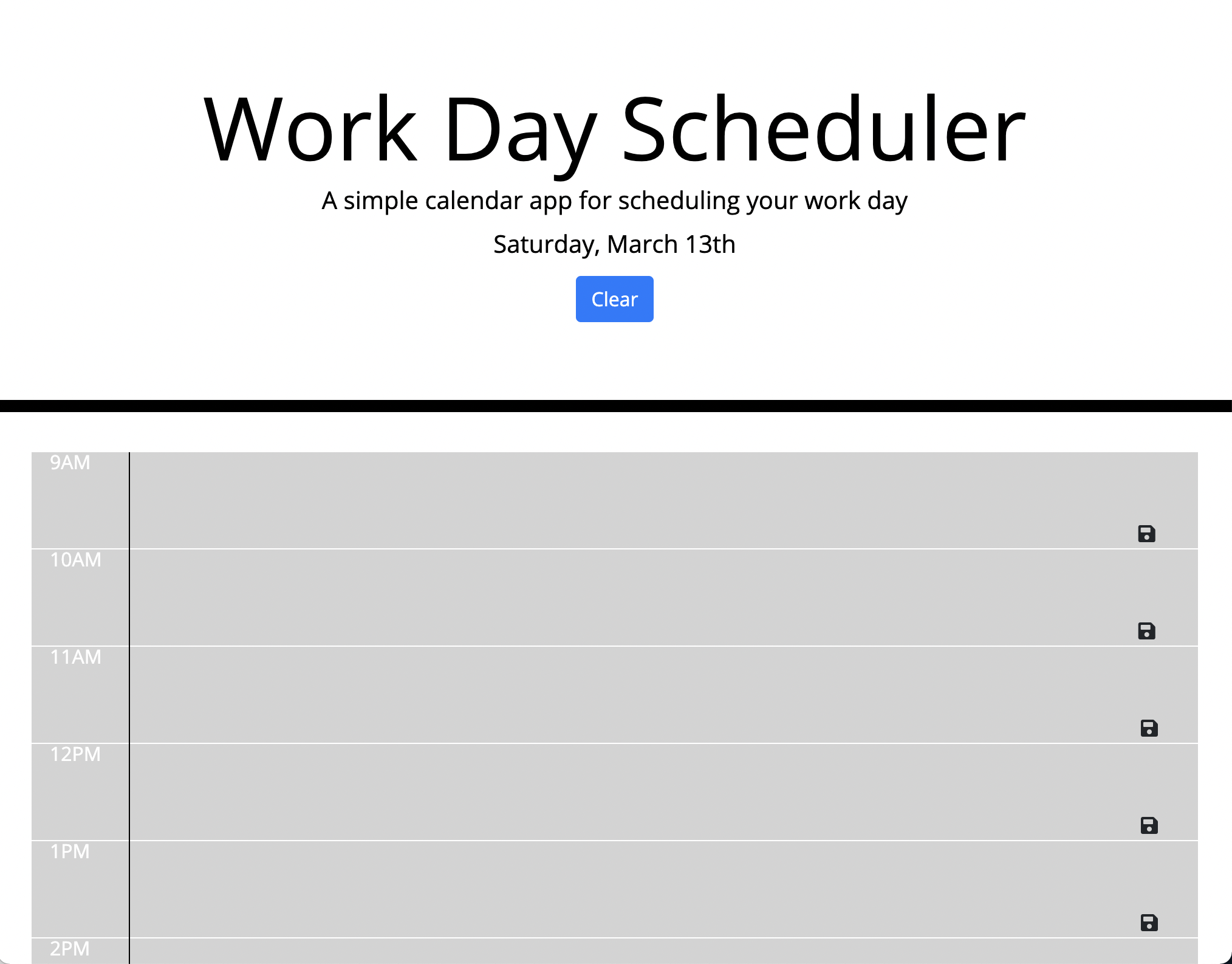 Work Day Scheduler